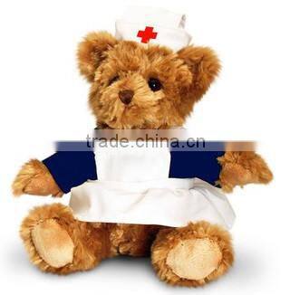 Plush nurse bear toy/handmade stuffed plush toy bear/doctor plush bear toy