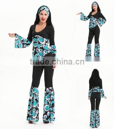 walson hot sale 20s 50s 70s Retro Hippie Girl Disco Dancing Groovy Party Halloween Costume