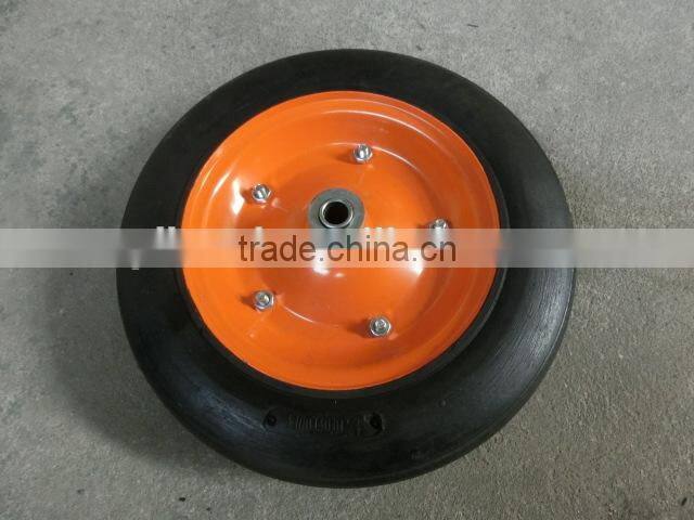 14" solid rubber wheel for wheelbarrow