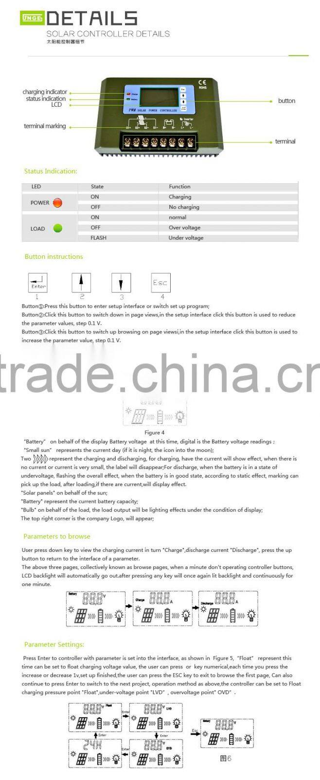 48v 60a pwm solar charge controller for streetlight system JCS Series 2015 good-selling product