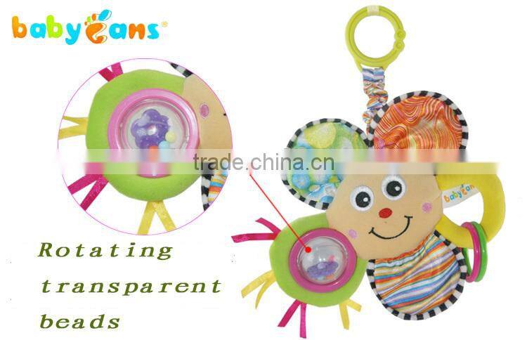 Babyfans 2015 New Product Cartoon Animal Toys And Plush Stuffed Baby Toys Baby rattle toy baby bed hanging toy