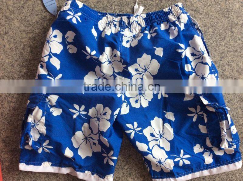 Blue Color Beach Swim Suit Mens Board Short