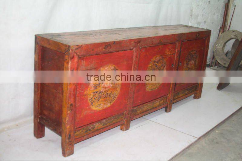 Chinese antique hand painting mongolia cabinet