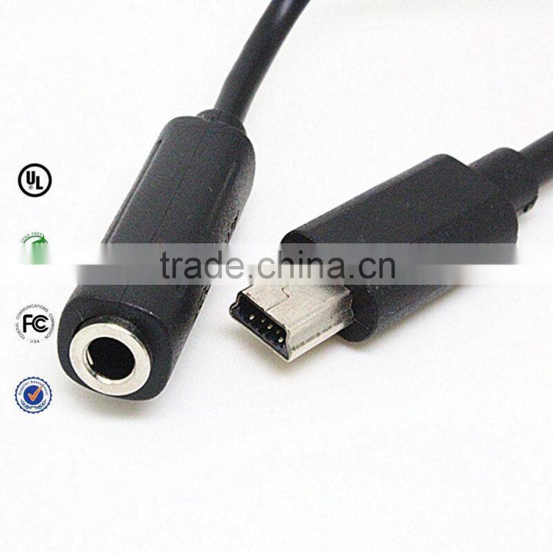 Multi application mini usb to aux cable
