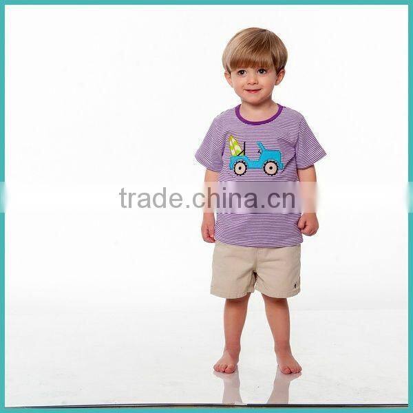 New O neckline 100%Cotton t shirts for boys with The cartoon design