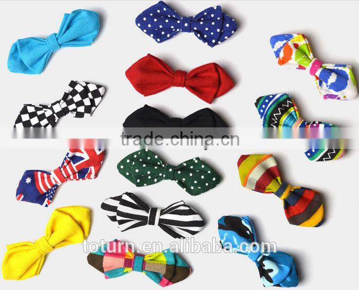 black and white stripe silk bow tie for Christmas gift