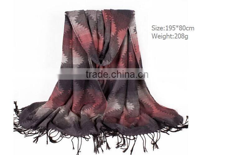 new Fashinable winter jacquard fringe oblong scarf/