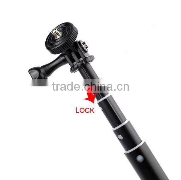 wirless Self-lock Extendable Monopod + Tripod Mount Adapter + Phone Clip Holder for GoPro Camera for iPhone Samsung Phone