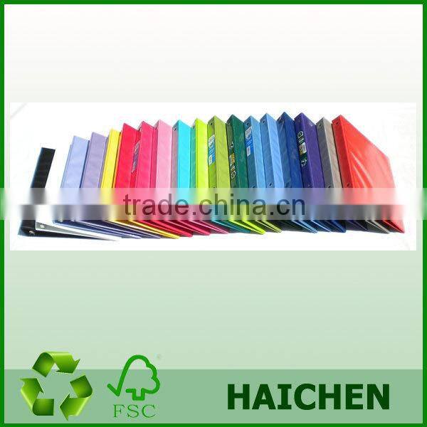 Europe standard 0.5 inch spine A4 size white pvc ring binder with metal clip