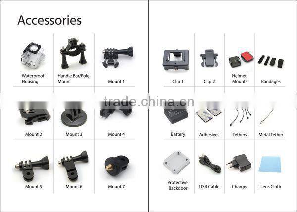 Newest 1.5inch High Speed Recording wifi 1080P 30m waterproof remote control multifunctional sport camera