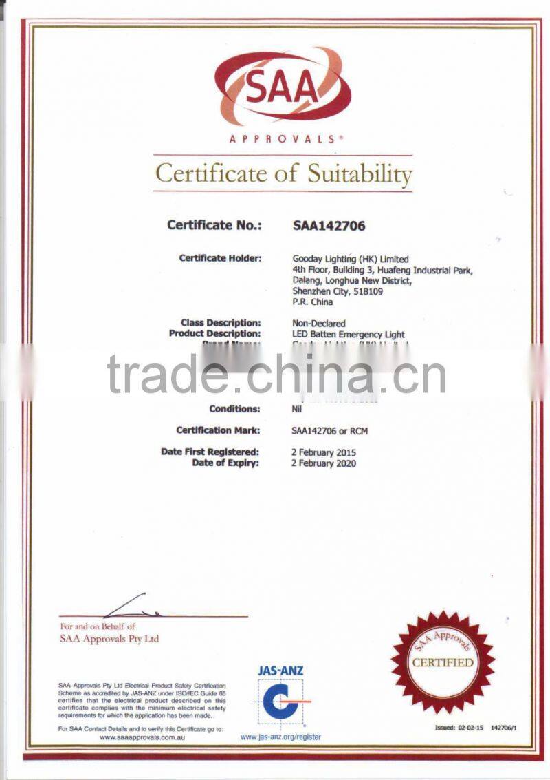 SAA CE certificated outdoor tri-proof LED lamp IP65 waterproof LED light fitting