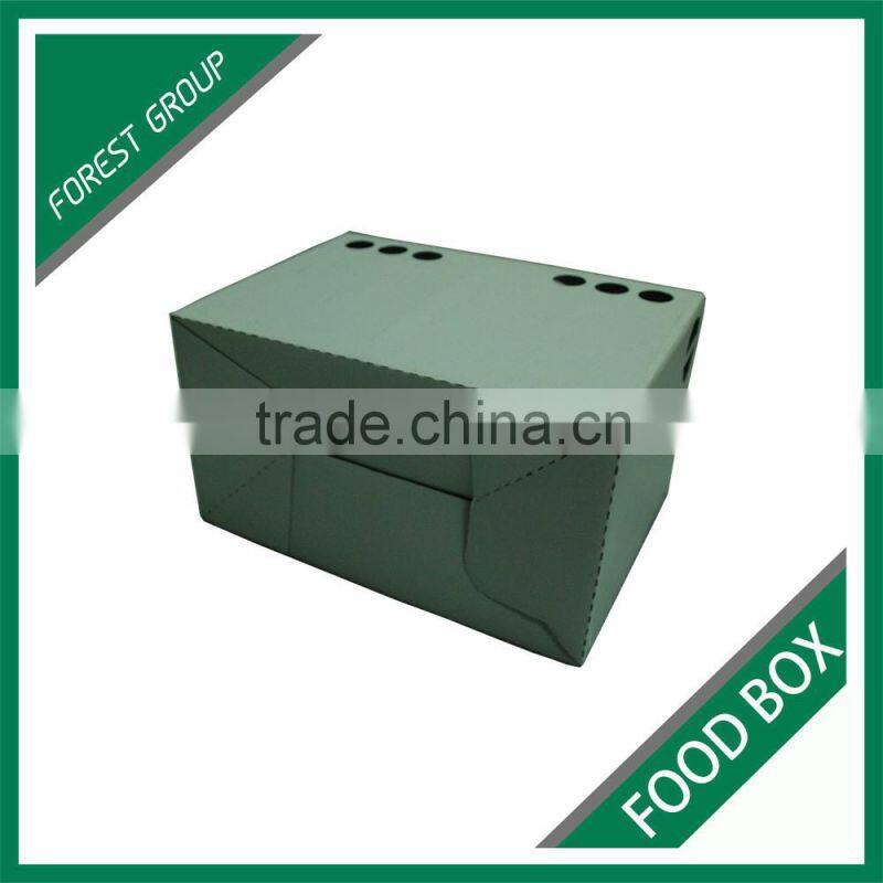 WHITE PLAIN CORRUGATED FOOD BOX FOR SHIPPING HAMBURGER WITH CUSTOM LOGO AND PRINT
