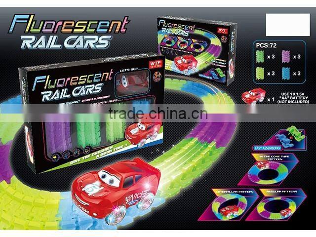New Item noctilucence rail car ,battery power Luminous electric rail car