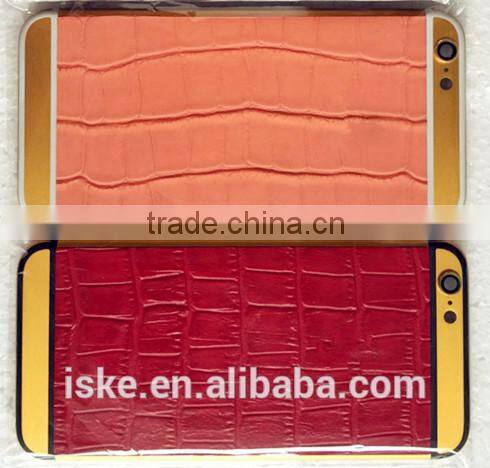 Best selling 24kt gold with genuine leather custom housing for iPhone 6s Case