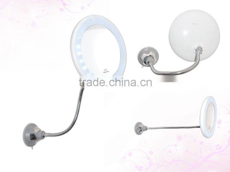 Flexible Lighted makeup mirror with goose neck