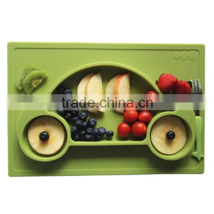 Multi-Functional BPA Free Custom Smile Design Silicone Placemat Plates for Babies and kids