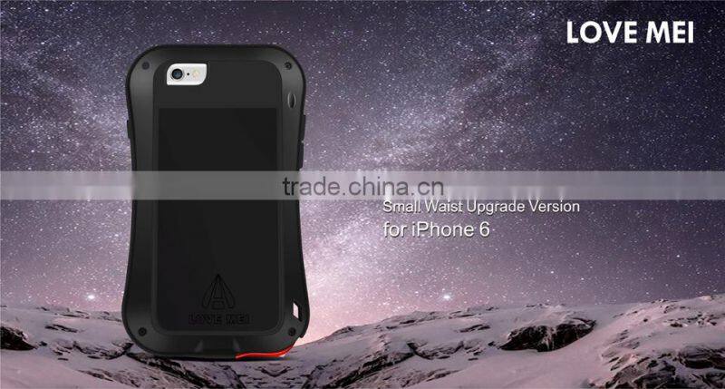 2016 Lovemei Shockproof Dropproof Glass Metal Case Cover For iPhone 6