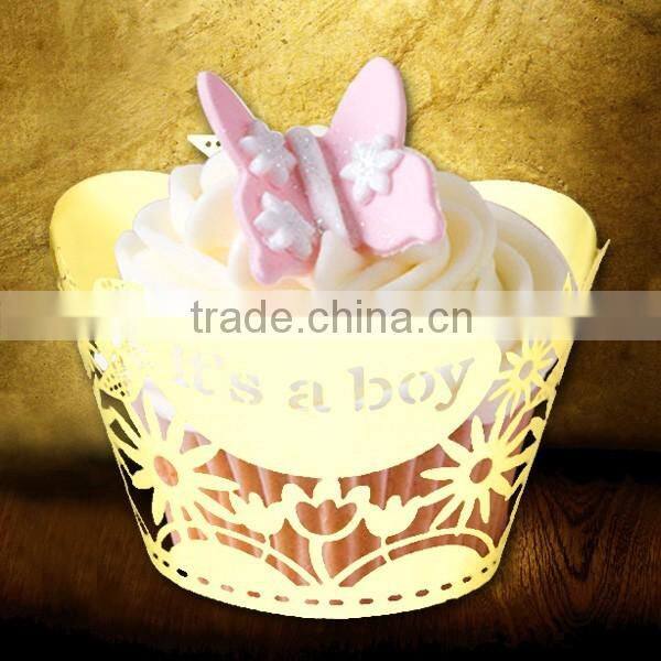colorful new design party favors laser cut paper cupcake wrappers for kids