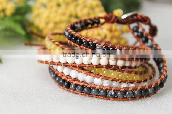 Sunny Earthy beads with Wrap Braceletlet