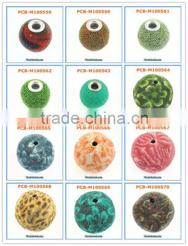 Wholesale Popular Blue Color Round Indonesia Resin Beads PCB-M100551