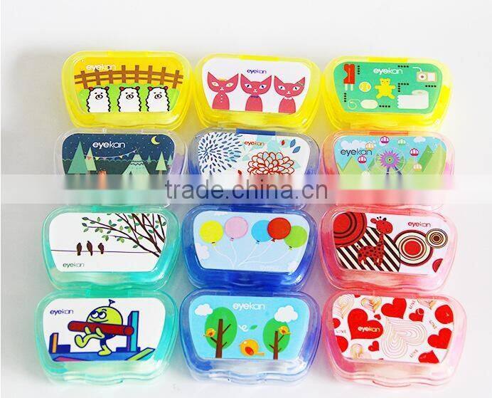 Factory cheap Contact Lens Case, contact lens box, lovely cartoon contact lens case