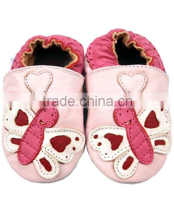 wholesale top selling blue 100% leather baby pre-walker leather shoes