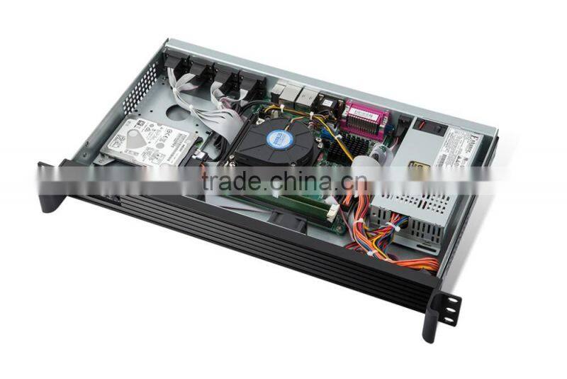 1U 19 inch standard embedded server chassis with Pentium dual core G3250, 3.2G, 2G/32G SSD, 250 watts, turbinr cooling
