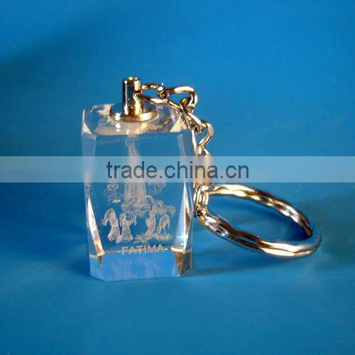 Engraved Transparent Custom Logo 3D Crystal Ball Keychain For Company Employees Christmas Gift