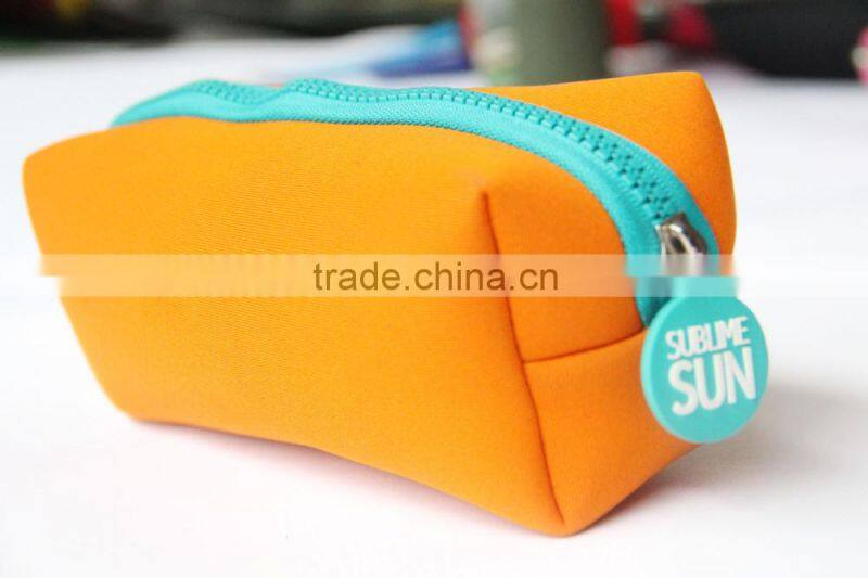 Square waterproof Neoprene pencil bag diy pencil bag/case