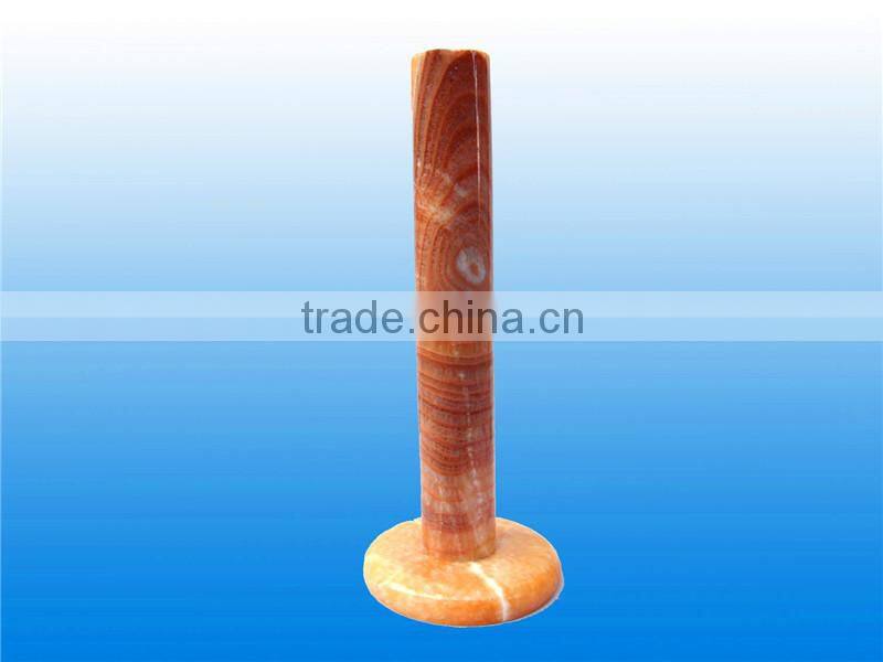 Finest made natural yellow jade stone lampstand
