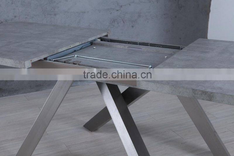 2016 Hot Sell 8 seater wood dining table designs with stainless steel legs