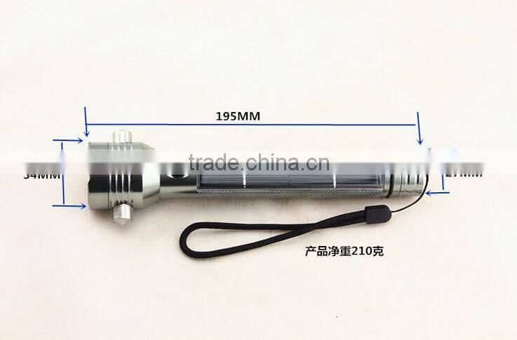 Powered Rechargeable Aluminum Alloy Solar Flashlights For Sale