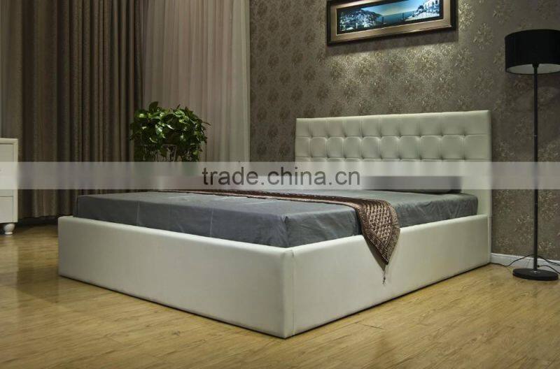 Eastern King Black Leatherette Storage Bed,Modern leather bed with lift storage MA001