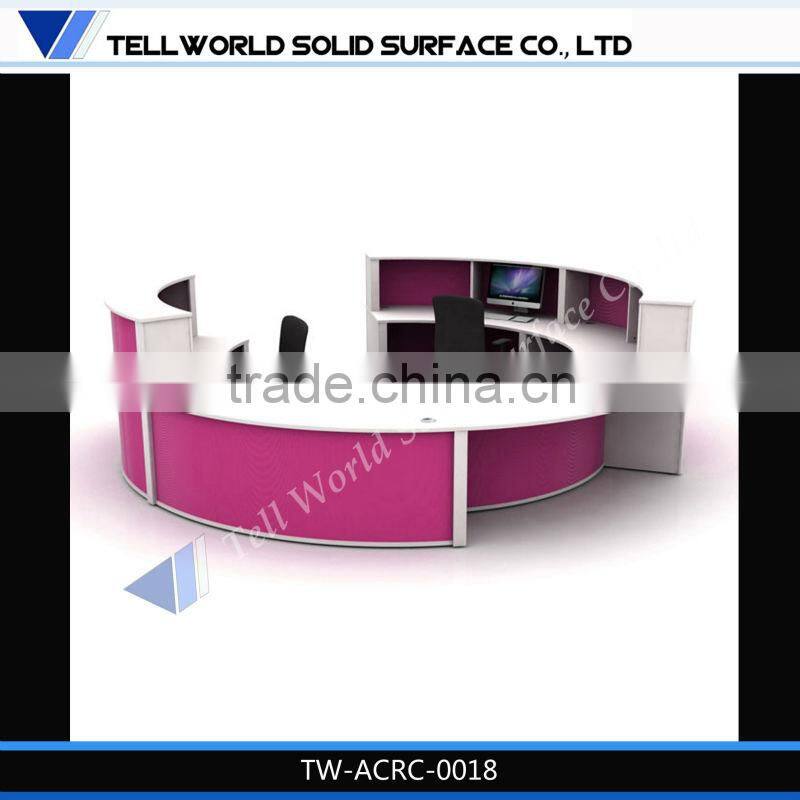 commercial modern beautiful luxury salon 100 acrylic solid surface reception desk service counter design