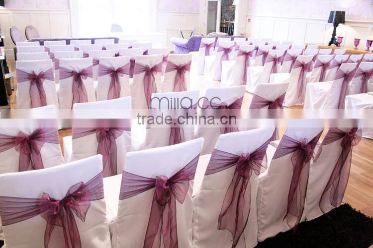 Purple organza chair sashes