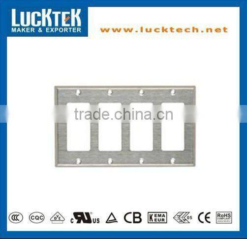 4 Gang Decorative Metal Electric Wall plate