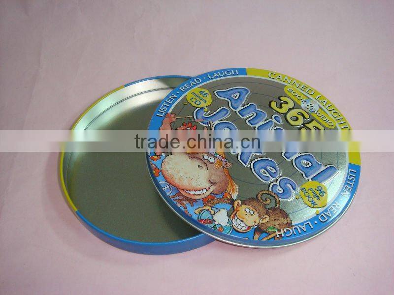 Round tin CD case