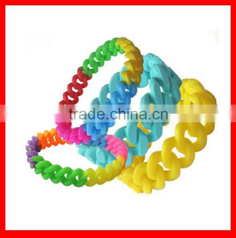 Hot fashionable grandient color cheap silicone bracelet silicone wristband
