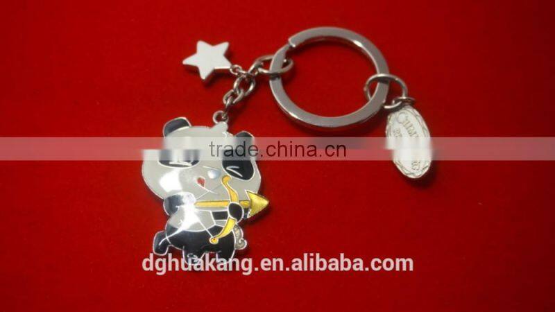 2016 Factory price panda mascot keychain special design cute China style zinc alloy keyring