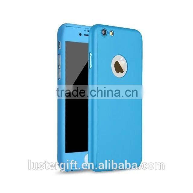 360 degree whole protective phone case with tempered glass screen protector for iPhone