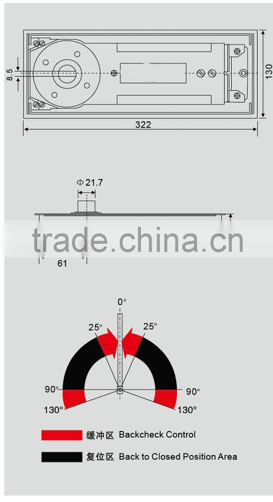 Heavy duty glass door floor spring/ door closer