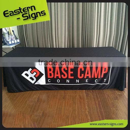 Vivid High Impact Printed Banner Washable Easy Install Polyester Square Table Cloth