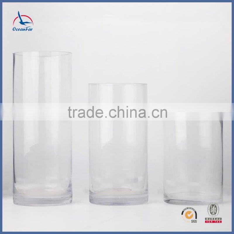 Recycled Home Decoration Clear Glass Cylinder Vases Classic Tall Glass Vases