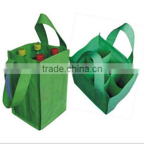 2016 cheap recycle new style fashion bottle carrier laminated non-woven bags