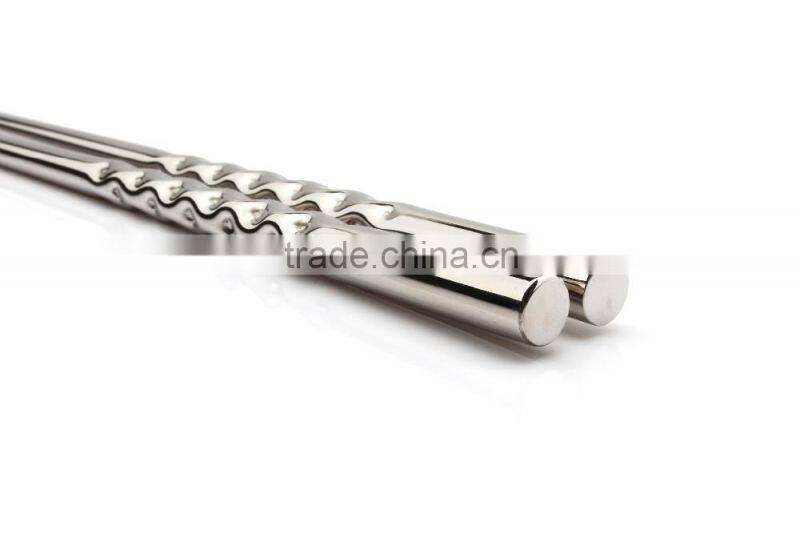 Eco-friendly hollow round stainless steel portable chopsticks