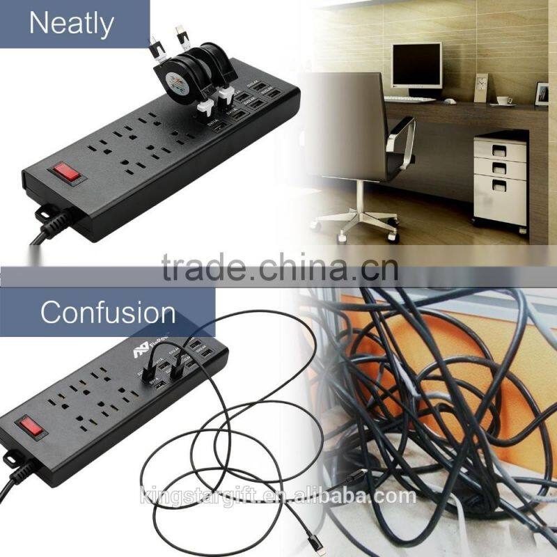 Power Strip Retractable Cable 8 Ports USB Charging