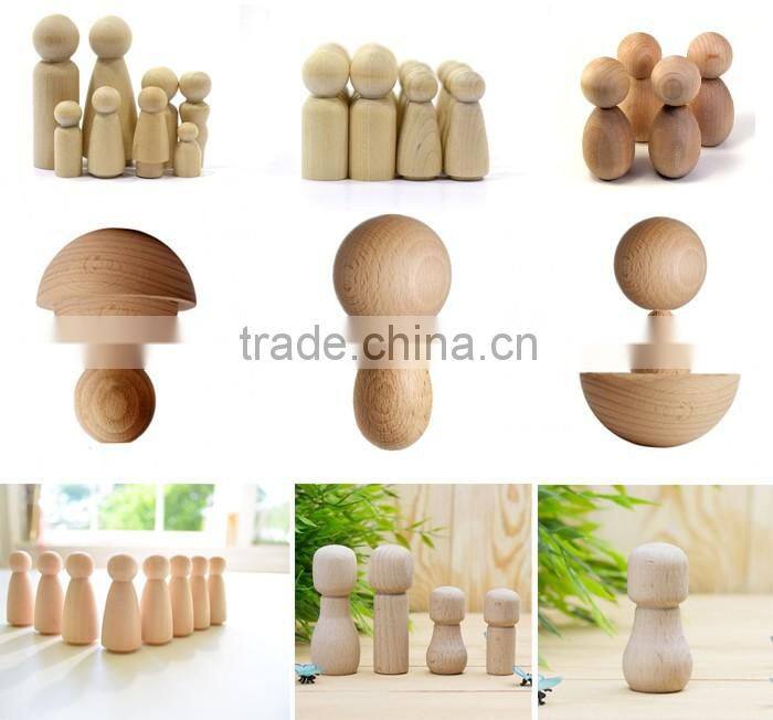 Safety smooth wooden DIY blank peg doll