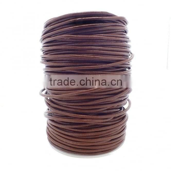 1mm Brown Round Leather Cords from Borg Export