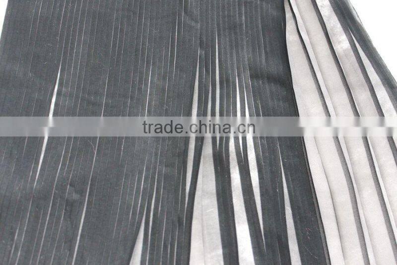 Fancy dress fabric pleated bronzing floral dress fabric