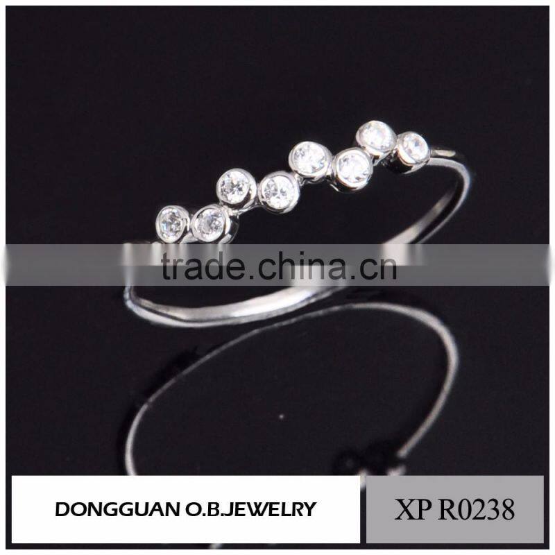 OEM and ODM ladies finger fancy white gold latest design diamond ring